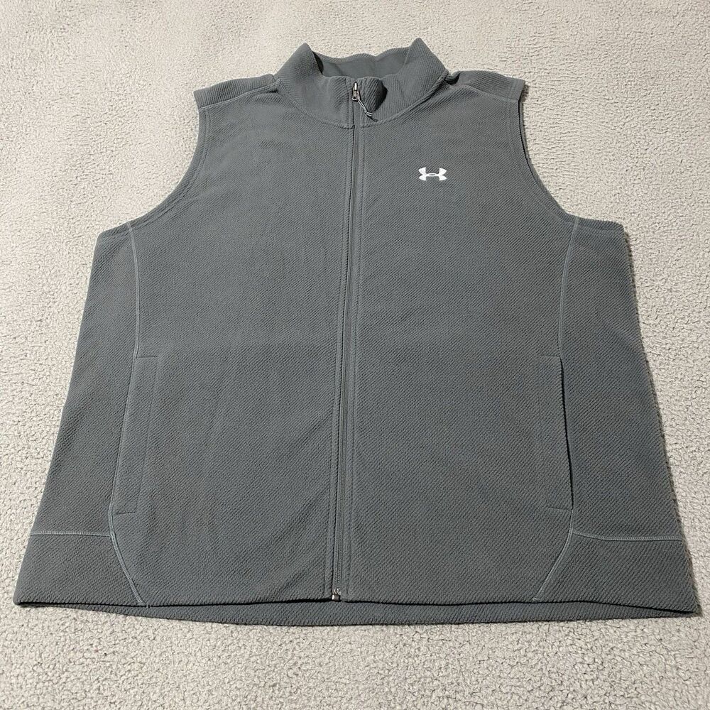 Under Armour Vest Mens 4XL Gray Loose Windbreaker Jacket Full Zip Active Golf